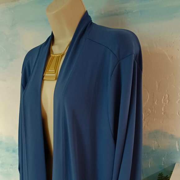 Susan Graver size 2XL open front silky stretchy blouse, NEW WITHOUT TAGS - Picture 2 of 4